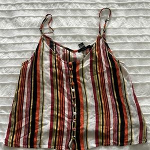 Striped forever 21 crop tank